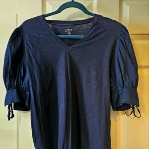 Loft Factory Navy tie sleeve tshirt